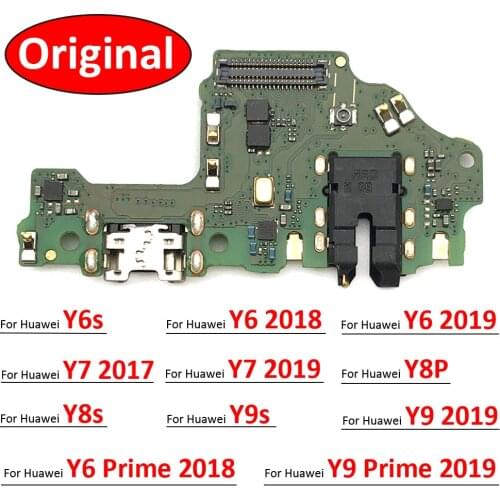 100% Original USB Charging Port Connector Board Flex Cable For Huawei Y5 Y6 Y7 Y9 Prime 2017 2018 2019 Y6s Y6P Y7P Y8P Y8s Y9s