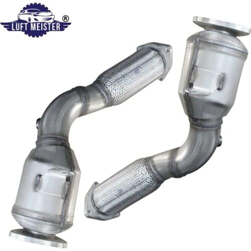 Pair Front Catalytic Converter for Porsche Cayenne 4.5L V8 2003-2006 Without turbocharger Exhaust Pipe 955113021AX 955113022AX