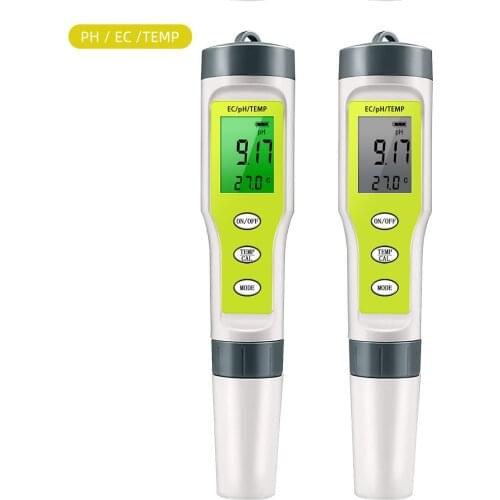 PH Meter 3 IN 1 EC Water Conductivity Meter Ph Meter Digital Pool with Auto Calibration for Hydroponic Aquariums Pools 50%off