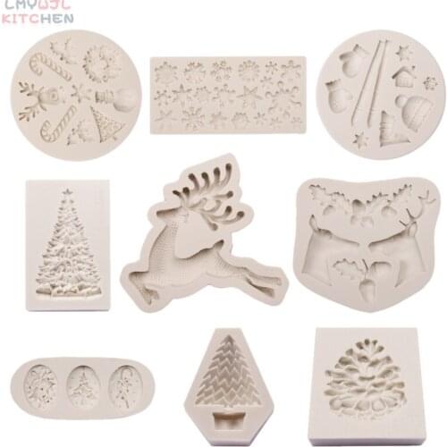Christmas Series Cake Mold Christmas Elk Chocolate Fudge Silicone Mold Baking Cake Decoration Accessories Christmas Decoration