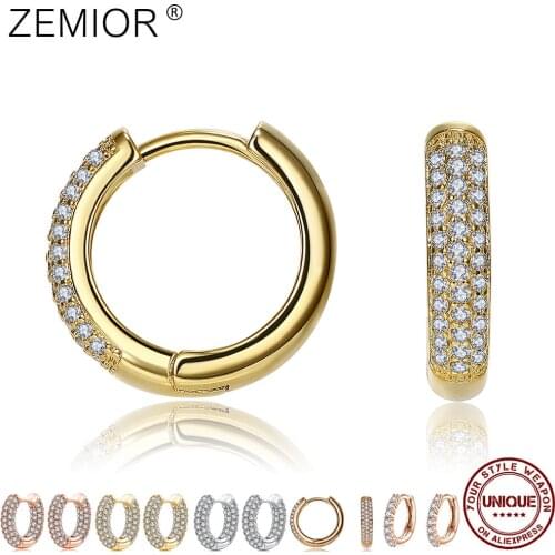 Hoop Earrings For Women Round Gold Color luxury Double Row Clear Cubic Zirconia Fine Earring Wedding Female Lady Fashion Jewelry