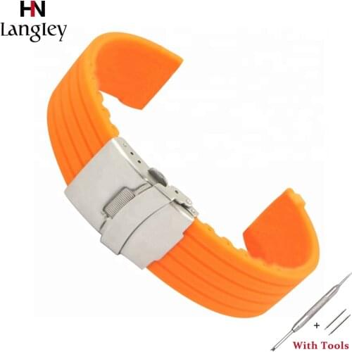 Silicone Rubber Watch Band For Women Men Wristwatch Bands Watches Accessories 18mm 20mm 22mm 24mm Comfortable Straps Wholesale