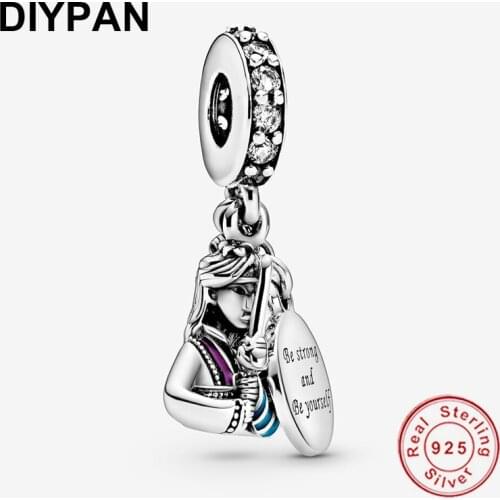 Fit Pandora Original Bracelet Charm 925 Sterling Silver Mulan Dangle Charm Pendant Bangle Women Jewelry Berloque