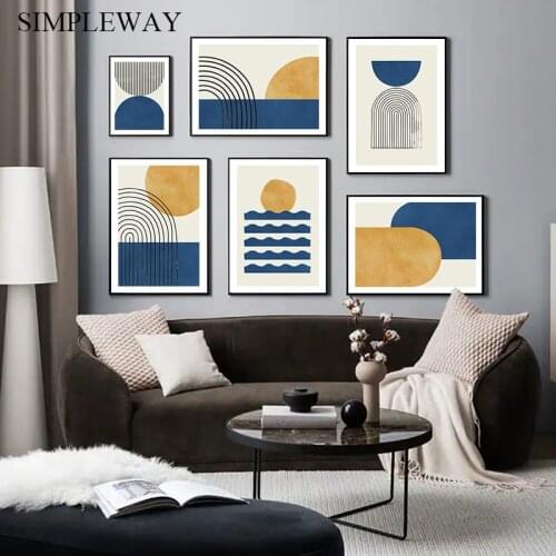 Contemporary Geometric Artwork Print Canvas Wall Painting Nordic Abstract Poster Minimalist Decoration Picture Modern Home Decor