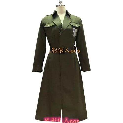 Attack on Titan Cosplay Levi Costume Scouting Legion Soldier Coat Trench Jacket Adult Men Women Halloween Carnival Clothing