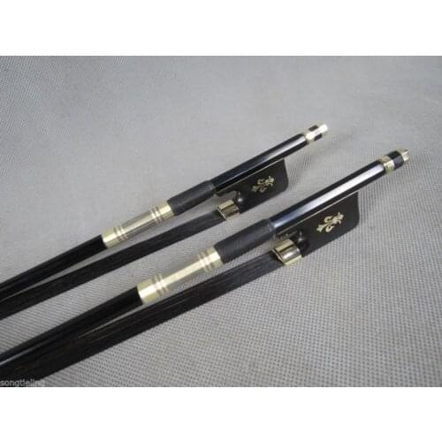 2pcs High Grade black Carbon fiber Cello bow 4/4,black Horsehair