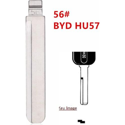 10pcs 56# HU57 Metal Uncut Blank Flip Remote Key Blade For BYD fF3 Volvo for keydiy KD xhorse VVDI JMD