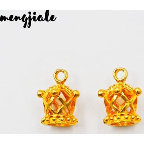 12pcs/lot Gold Color Hollow Crown Vintage Alloy Accessories Making Necklace Bracelets DIY Handmade Jewelry Accessories 17x8mm
