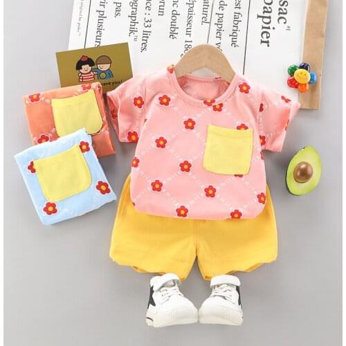 Cool Kid Boys/Girls Summer Clothes Outfit Toddler Casua Fashion Printing Short-Sleeved T-Shirt+Shorts 2pc/Sets Children Clothing