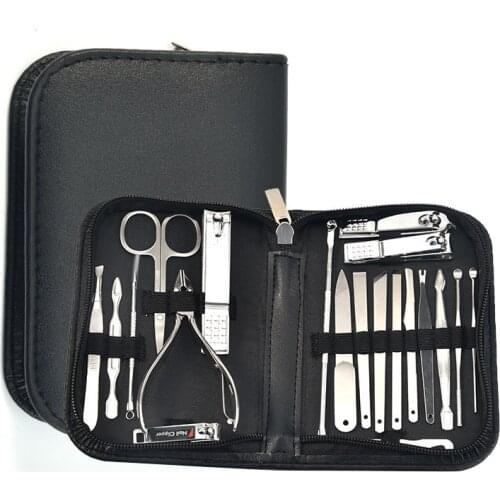 20pcs Stainless Steel Nail Clipper Pedicure Manicure Set Make Up Kit Scissor Pusher Tweezer Nail File Nail Cutter Tools Set