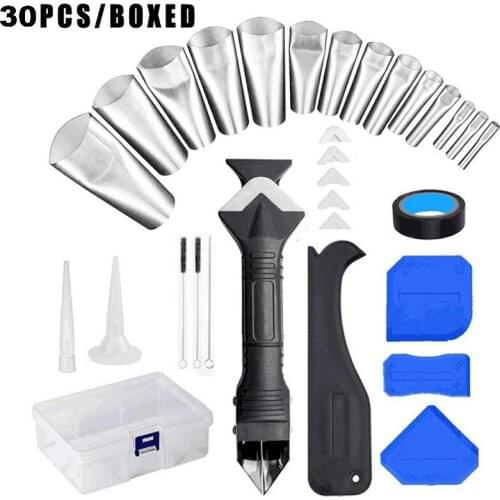 30/35 pcs/Box 3 In 1 Metal Caulk Finisher Sealant Smooth Coconut Scraper Grout Kit Tools For Home Silicone Remover Dropshipping