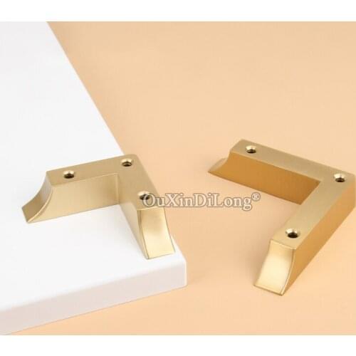 4PCS Right-Angle L-Shaped Sofa Chair TV Cabinet Brass Foot Pad Classic Furniture 7-Shaped Heightening Foot Covers GF586