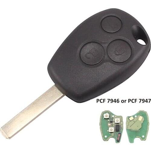 433MHz 2 buttons 3 buttons Car Remote Control Key PCF7947 PCF7946 Chips VA2 Blade For Renault Modus Clio Kangoo Logan Fob Case
