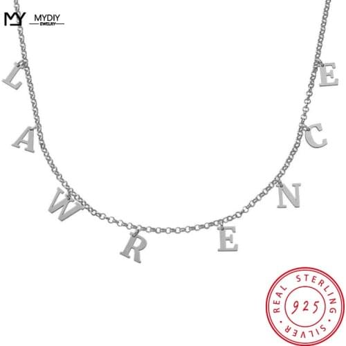 925 Sterling Silver Personalized Nameplate Letter Necklace Custom Made Name Pendant Name Mothers Day Gifts for Girlfriend