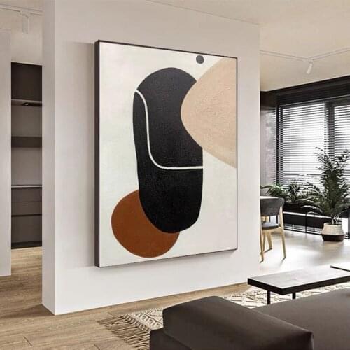 Abstract Handmade Geometric Oil Painting Minimalist Poster Nordic Wall Art Canvas For Living Room Wall Picture Home decor