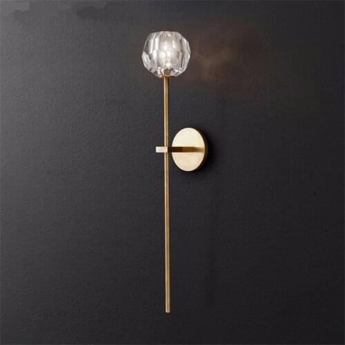 American Luxury Modern Crystal Ball Wall Lamps Bedroom Living Room Bedside Bathroom Stairled Sconce Wall Lights Luster Fixtures