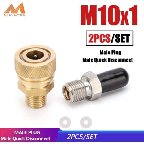 High Pressure Quick Fittings and Couplers Set M10x1 Male Plug and Male Quick Disconnect Copper 300bar 4500psi 2pcs/set