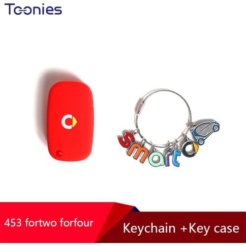 Car Key Bag Silicone protection Case For New Smart 453 Fortwo Forfour Keychain Button Key Remote Cover Styling Accessories