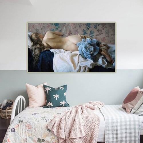 Citon Sergey Marshennikov《Sexy lady lying on the side》Charming lady Canvas Art Oil Painting Backgdrop Wall Decor Home Decoration