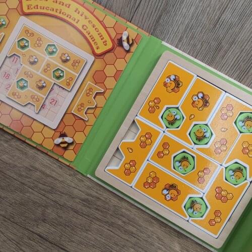 Children Wooden Puzzle Bee Game Early Educational Development Brain Logic Thinking Training Funny Montessori Toy For Kids Gifts
