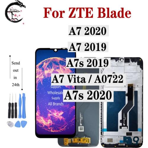 For ZTE A7 2020 LCD Display A7s A7 2019 2019RU P963F02 LCD With Frame A7 Vita A0722 Screen Touch Digitizer Assembly Replacement