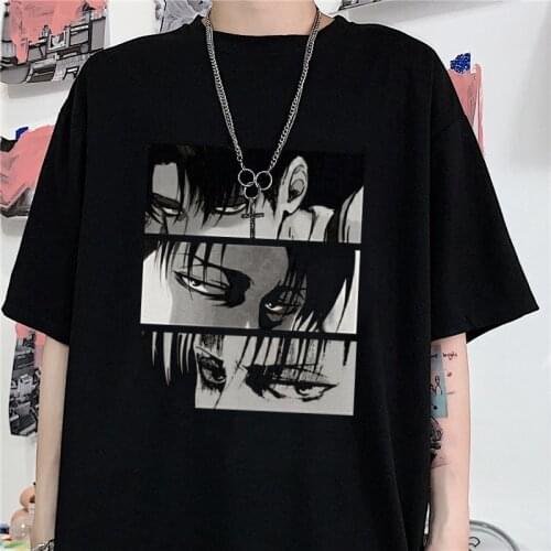 Summer y2k fashion hip hop punk women clothing plus size streetwear dark Japanese gothic anime Attack On Titan Female t-shirt