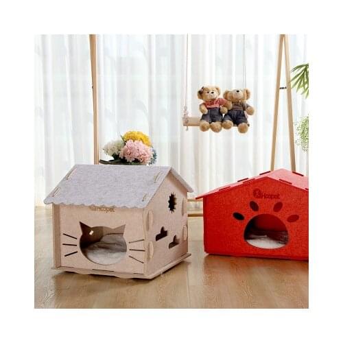 Cat Nest Enclosed Winter Warm All-Season Universal Cat Nest House And Villa Small Dog Kennel Felt Nest Dog Bed Dog Supplies