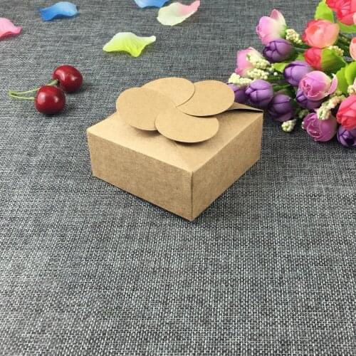 Lucky Four-leaf Clover Pattern Seal Simple Style Blank Paper Box Jewelry/Accessories/Small Gift Carrying Packing Boxes 100Pcs