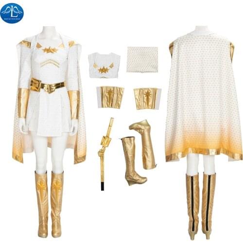 The Boys Costume Outfit Starlight Annie January Cosplay SThe Seven Annie Dress Halloween Cloak Adult Women White Suit