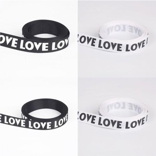 15mm 20mm Print "LOVE" Ribbon Packing Material DIY Bow Decor Wedding Party Decoration Gift Wrapping