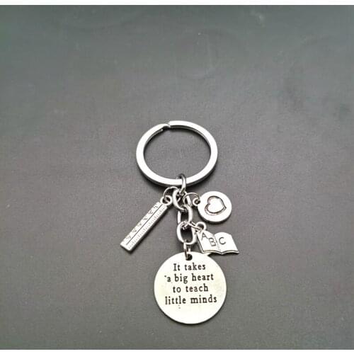 Apple Small Jewelry Alloy Keychain Mini Ruler ABC Alloy Handmade Retro Jewelry New Products