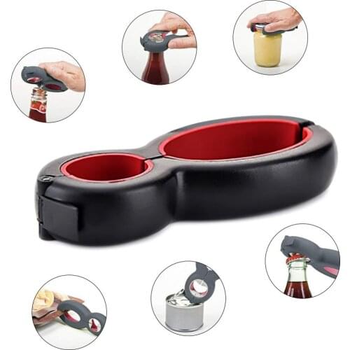 Multifunctional 6 in 1 Simple Can Opener Multifunctional Plastic Bottle Opener Kitchen Gadgets Random Colors Fast delivery Ship