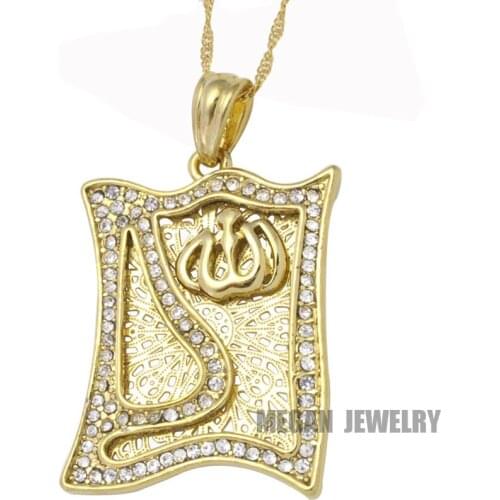 Muslim allah crystal pendant & necklace for women & men, charm Islam Gift & Jewelry