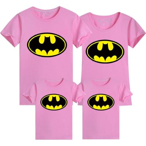 2021 New Fashion Summer Women Tshirt Cartoons Disney Batman Print Short Sleeve Family T-Shirt Children Tees Kids Clothes Tops
