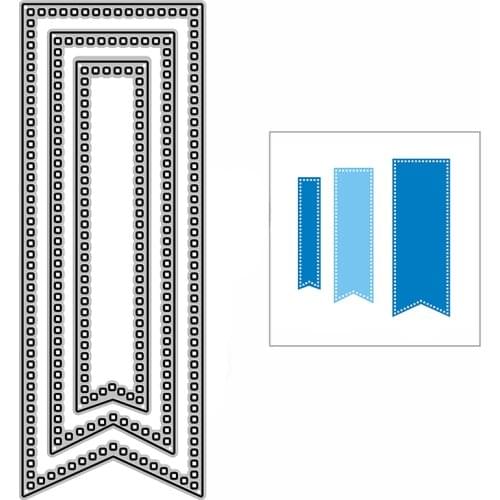 New Dotted Edge Fishtail Banner Craft Embossing Mold 2021 Metal Cutting Dies for DIY Album Card Making Scrapbooking Decorative
