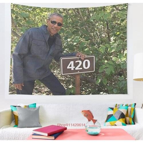 Obama 420 Meme tapestry Wall Tapestry Wall Hanging Wall Decor Blanket Bedding Curtain Throw