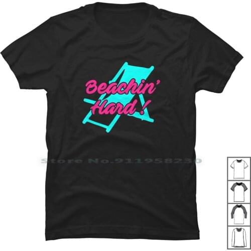 Beachin Hard T Shirt 100% Cotton Symbol Saying Nature Ying Ture Tage Logo Hard Chi Age Ny Hi