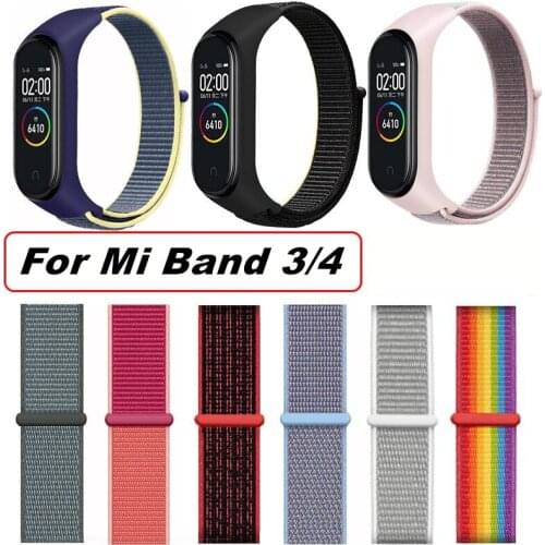 Nylon Strap For Mi Band 4 3 Breathable Bracelet Sports Loop Wristband Replacement For Xiaomi Miband 4 Miband 3 Smartwatch