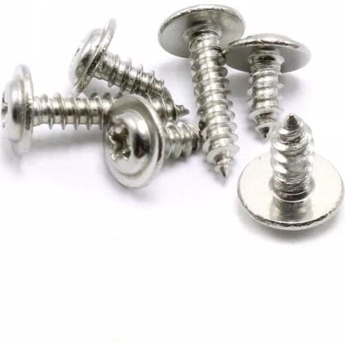 1000/500/200PCS M1.7 M2 M2.3 M2.6 M3 M4 PWA Carbon Steel Drywall Screws With Pad Round Head Pan Tapping Self-tapping Screw