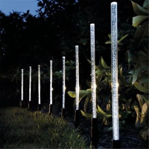 Solar Garden Lights Outdoor, 1set Solar Tube Lights Solar Acrylic Bubble Light Waterproof Polychromatic LED Solar Lights