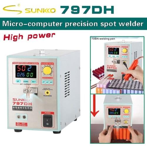 SUNKKO 797DH 18650 Battery Spot Welding Machine 3.8KW High Power Spot Welder Thickness Up To 0.35mm Precision Pulse Spot Welder