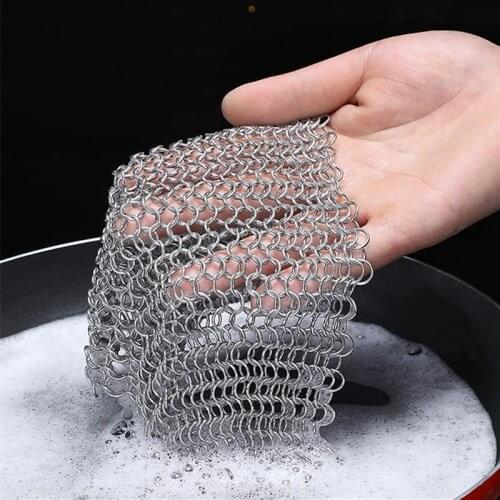 1PC Kitchenware Cleaning Ball Wire Brush Pan Cloth Stainless Steel Kitchen Home Pan Brush Washing Pot Net Cleaning Tool Scrubber