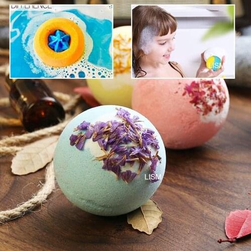 1pcs Deep Sea Bath Salt Bomb Natural Essential Oil Bath Ball Set Spa Natural for Women Moisturizes Dry Skin Dry Flower Ball Salt
