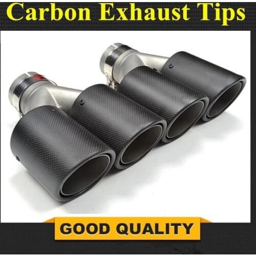 1PCS Universal DUAL Exhaust Tip Matt carbon fiber exhaust pipe tail quad exhaust muffler tip