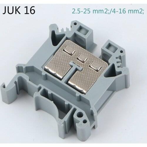 10pcs Phonex Type UK16N Din Mount Universal Wiring Conductor Connector 12-4 AWG Thin Modular Screw Terminal Blocks UK-16 N