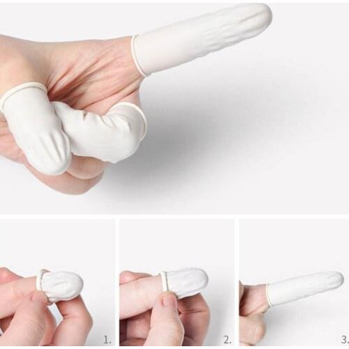 100pcs Fingertip Protective Rubber Gloves Finger Cots Nature Latex Portable Disposable Non-toxic Multifunction