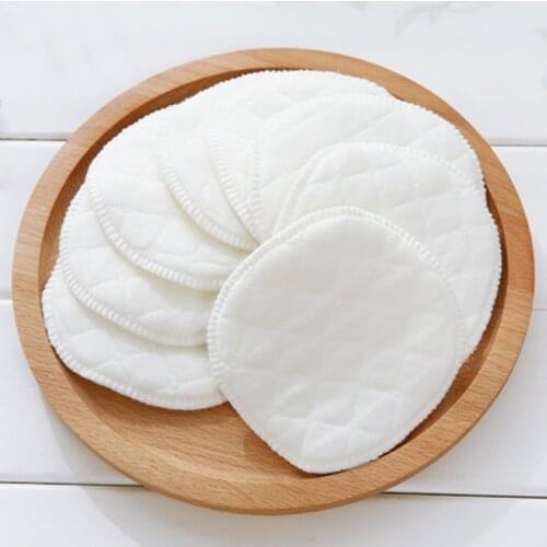 12Pcs Reusable White Nursing Breast Pads Washable Soft Absorbent Baby Breastfeeding Waterproof Breast Pads 3 layers Pure Cotton