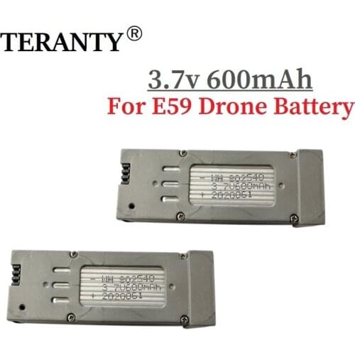 2Pcs/Set Original For E59 Drone 3.7v 600mAh Lipo Battery Spare Parts Rechargeable RC Quadcopter Spare Parts Replacement Battery