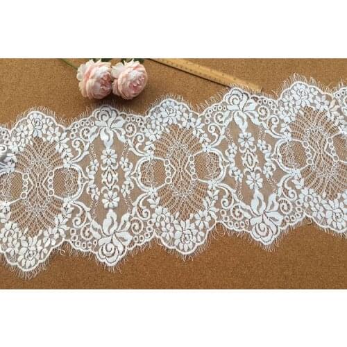 3Meter for 1 Lot 30CM Classical Design Nylon Dress Eyelash Lace Fabric Soft Red Navy French Bilateral Chantilly DIY Lash Trim