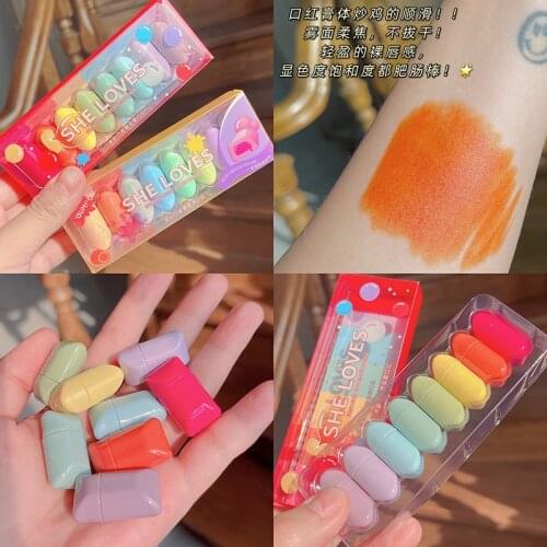 8PCS/SET Portable Velvet Matte Lipstick Waterproof Long-lasting Maquillage Lip Stick Pigmented Lip Gloss Cosmetic For Travel